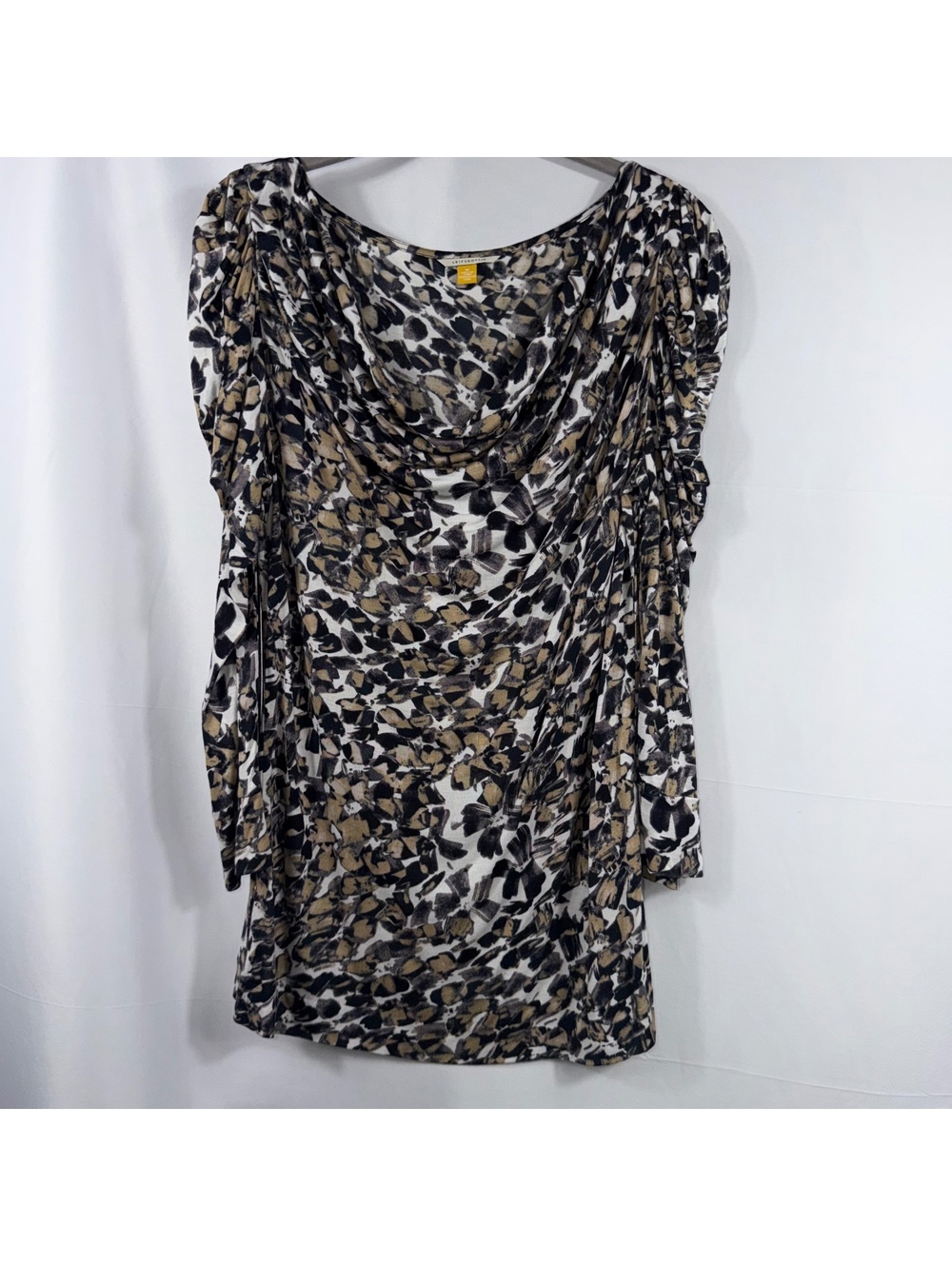 Leifsdottir Anthropologie Abstract Floral Cowl Neck Top Size M